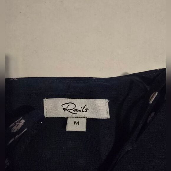 Rails Gabrielle Navy Speckeled Dots Jumpsuit Wide Legs Size M - Picture 6 of 14